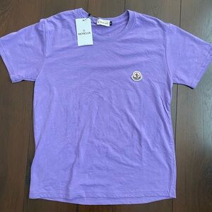 Moncler mens medium logo patch shirt purple new top